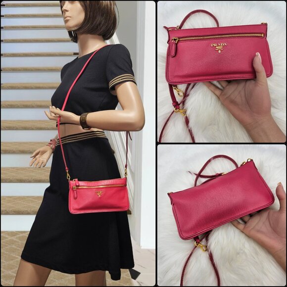 Prada  Pink Saffiano Crossbody Bag - Picture 13 of 16
